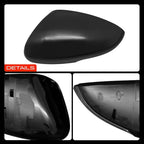A-Premium Driver Side Rearview Mirror Cover Cap - Compatible with Honda Accord 2018-2024 - Smooth Black, with Turn Signal Hole
