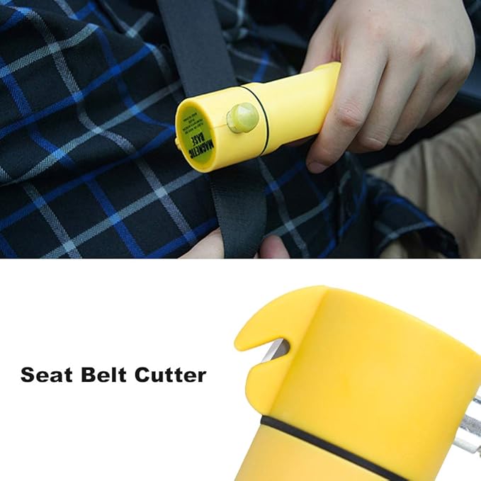Multi-fuction Car Hammer Car Emergency Window Breaker and Seatbelt Cutter Car Escape Tool with Flashlight and Beacow Light