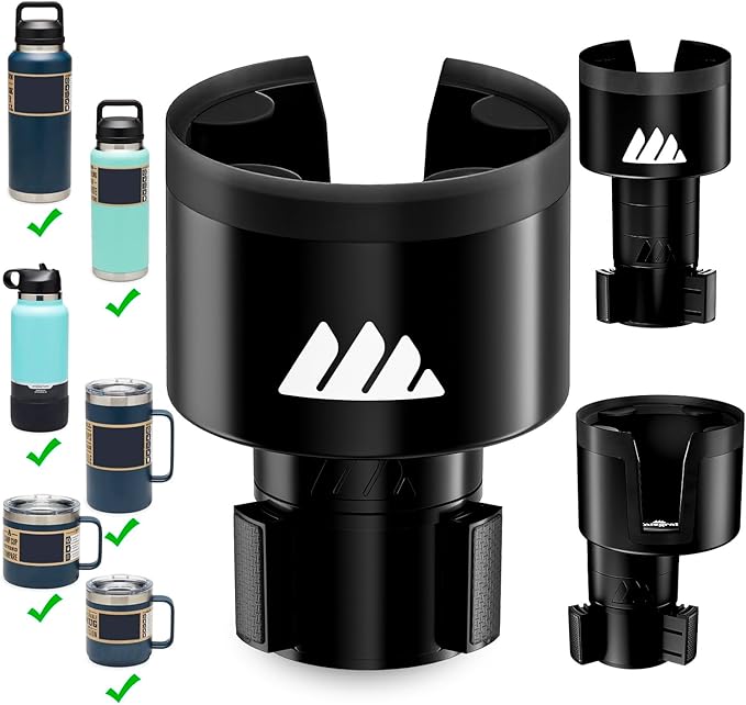 [Upgraded] Integral Ultimate Car Cup Holder Expander - Adjustable Base - Organizer & Expander for Vehicles - Compatible with 