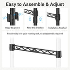 VIPEK 2Pack Hanger Rail Durable Metal Support Rail for 15.7" Wide Wire Shelf Clothes Rack, Quick Installation