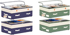 Dolicer 4 Pack Under Bed Storage with Wheels (Blue & Blue), 4 Pack 92L XXXL 6in-10in Height Adjustable Underbed Storage Conta