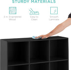 Best Choice Products 9-Cube Storage Organizer, 13.5in Shelf Opening, Bookcase, Display Shelf, Customizable w/ 3 Removable Bac