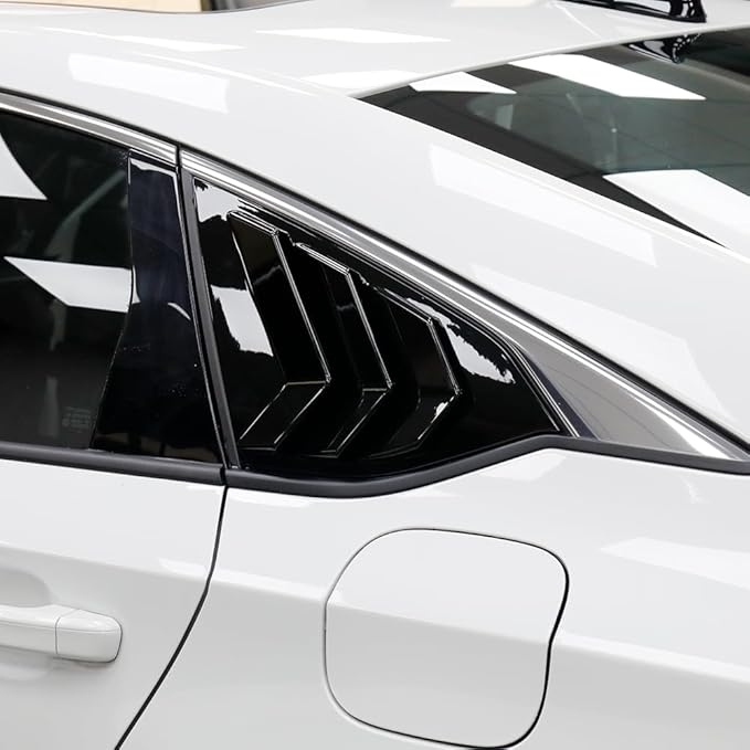 YINGTUU YINGTUU for Honda Accord Accessories 10th Gen 2018 2019 2020 2021 2022 Rear Window Louvers Blinds Trim-Glossy Black