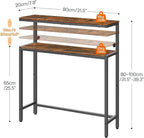 HOOBRO Wall Shelf and Console Table, 2 Pack Floating Shelves Wall Mounted, Narrow Console Table with Adjustable Height (31.5"