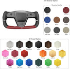 MEWANT Steering Wheel Cover for Yoke Style Steering Wheel for Tesla Model S 2021-2023 / Model X 2021-2023 Hand-Stitched Steering Wrap