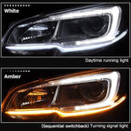 OPP ULITE White Amber Switchback Led Strip Lights, White DRL Amber Sequential Flowing Turn Signal Light, 114 PCS Led Chip Waterproof Car Flexible Tube Easy Paste Install, 2PC Pack
