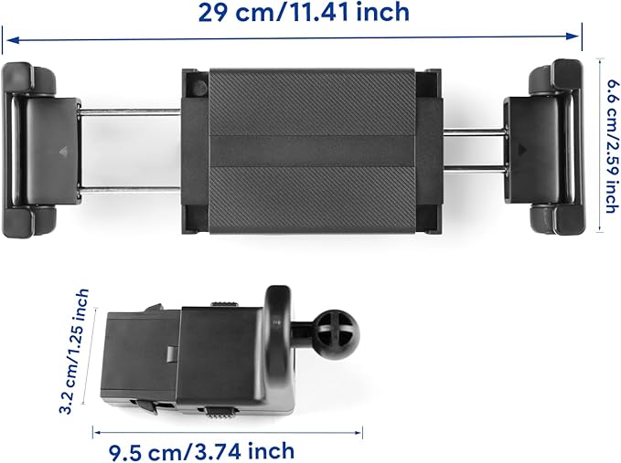 KUNGKIC for Car Headrest Tablet Holder for BMW X3 X5 X6 I20 G05 G06 G45 G60 G61 G70 Adjustable Tablet Car Mount for Back Seat Road Trip Essentials Black (Gravity clamp)