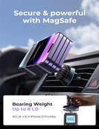 LISEN Fits MagSafe Car Mount Car Phone Holder,Strong Magnetic Phone Holder for Car Magsafe, Dashboard Vent iPhone 16 Car Mount Holder Car Accessories for iPhone 16 15 14 13 12 Pro Max,Purple