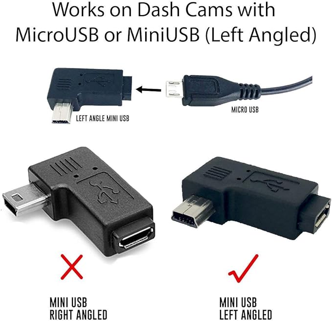 15ft Micro USB & Mini USB Dash Cam & Type-C Hardwire Kit w. Mini(ACS)/LP Mini(ACN)/ATO(ATC or ACU)/Micro2(ACZ) Fuse, Micro to Mini/USB-C Port Adapters & Battery Drain Protection