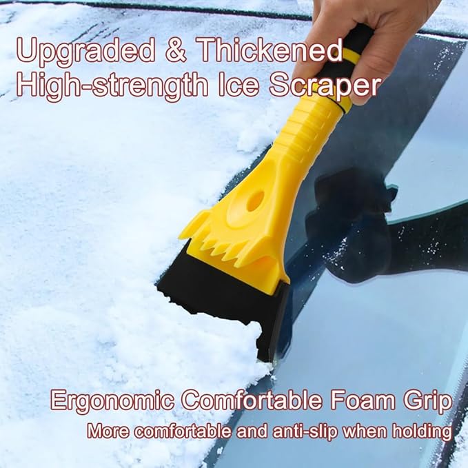 Snow Brush and Ice Scraper Set for Car Windshield Snow Frost Ice Removal Tool Detachable Snow Scraper with Foam Handle for Cars Trucks Window