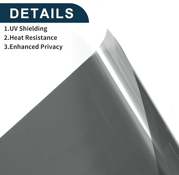 Motoforti Nano Ceramic Car Window Tint Film VLT 34% IRR 52% UVR 61% Black 5ft x 30inch Privacy Film 2mil PET 1 Pc