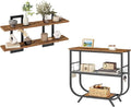 HOOBRO Floating Shelves, 31.5" Narrow Entryway Table with Storage Shelves, Wall Mounted Storage Shelves 2-Tier, Sofa Table wi