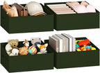 DIMJ Large Closet Shelf Organizer Bins 4 Packs with Handles and Divider, Fabric Trapezoid Storage Baskets, Foldable Clothes C