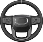 MEWANT Steering Wheel Cover for GMC Sierra 1500 / 2500 / 3500 & Yukon - Hive Microfiber Leather