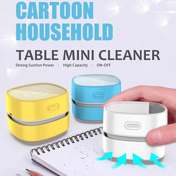ODISTAR Desktop Vacuum Cleaner, Mini Table dust Sweeper Energy Saving,High Endurance up to 90 mins,Cordless&360º Rotatable De