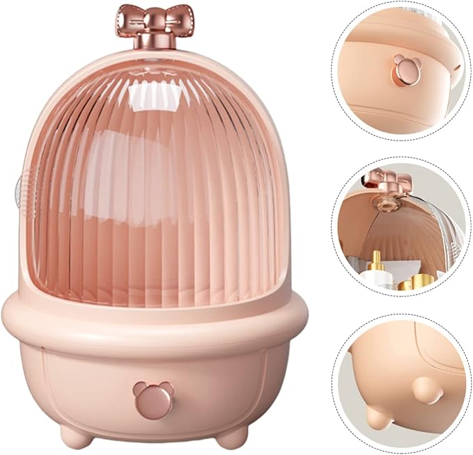 DOITOOL Box Makeup Box Storage Shelf Display Cabinet Skin Care Storage Pink Cosmetic Organizer Desktop Syrup