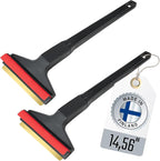 Ice Scraper Brass Blade 2 Pack Car Ice Scraper Long Handle 14,5 inch Ice Scraper for Car Snow Scraper Ice Scrapers for Car Windshield Original Murska Europe (2-Pack L&P A055 Black Red)
