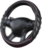 Flying Banner car Steering Wheel Cover Faux Leather Massage Universal fit 3D Honeycomb Hole Anti-Slip Sporty 15 Inches (Pink 