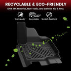 LASFIT Floor Mats for 2025 2026 Ford Expedition 7 Seats Max(Not Fit 8 Seats Standard), All Weather Protector TPE Easy Clean Car Floor Liner, 1st & 2nd & 3rd Row, 4pcs Black