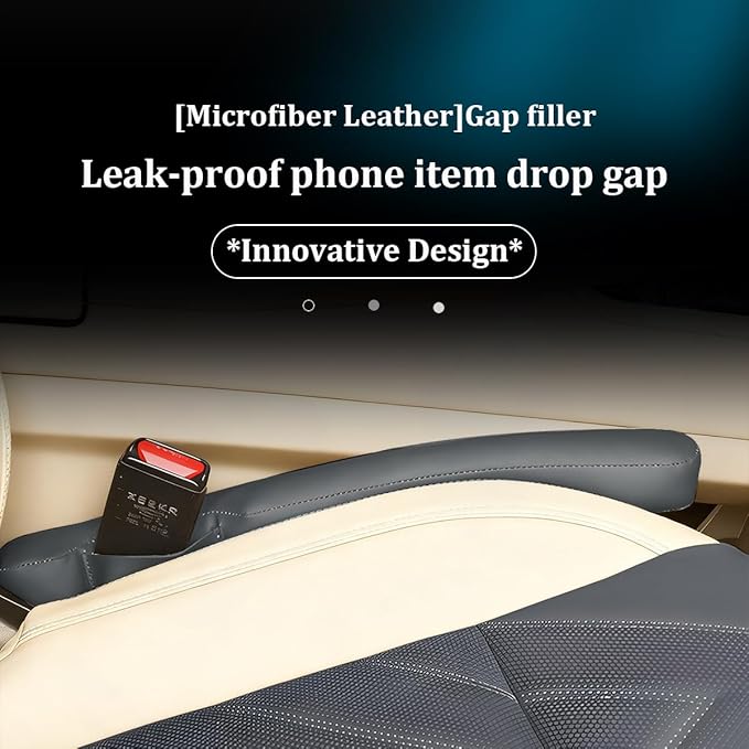 Car Seat Gap Filler, 2PCS Between Vehicle Seats Console Organizer Stop Things from Dropping, Automotive Interior Chair Gap Coverage Fill, Universal for SUV Automobile Truck (Cyan Grey)