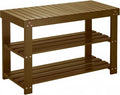 Pipishell Bamboo Shoe Rack Bench, 3 Tier Sturdy Shoe Bench, Storage Shoe Organizer, Holds up to 300lbs for Entryway Bedroom L