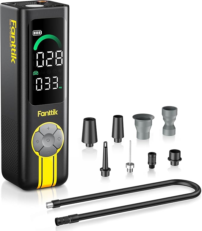 Fanttik X10 Cross Tire Inflator/Blower 2-in-1, Cordless Tire Inflator Portable Air Compressor, 150PSI Air Pump for cars and bikes, with Light and Power Bank, Deflate for Air Mattresses, Pool Floats