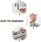 Over The Door Organizer 5-Shelves and 10 Side Pockets, Over The Door Storage for Bathroom Bedroom Nursery, Hanging Door Organ