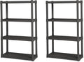 Sterilite 2-Pack 4 Shelf Unit, Heavy-Duty Shelving Storage and Utility Rack - Standing Plastic Organizer Shelves for Kitchen,
