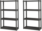 Sterilite 2-Pack 4 Shelf Unit, Heavy-Duty Shelving Storage and Utility Rack - Standing Plastic Organizer Shelves for Kitchen,
