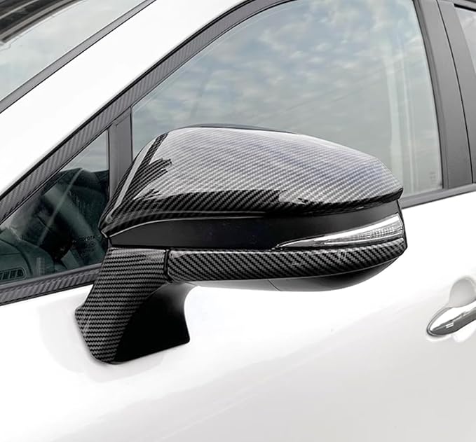 Car Accessories Fit for Toyota VENZA 2021 2022 2023 2024 Car Door Side Rearview Mirror Cover Trim (Carbon Fiber Style) 2PCS ABS