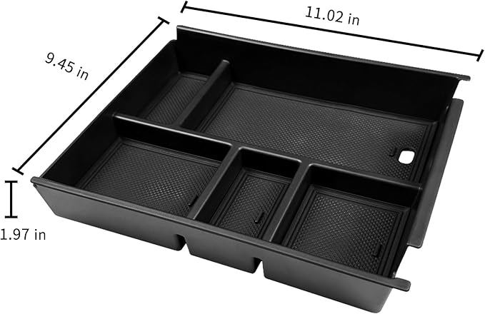 Center Console Organizer Compatible with 2019-2025 2026 Chevy Silverado/GMC Sierra 1500 & 2020-2026 Silverado/Sierra 2500HD 3500HD, Armrest Box Storage Tray (Split-Bench Folding Seat ONLY)