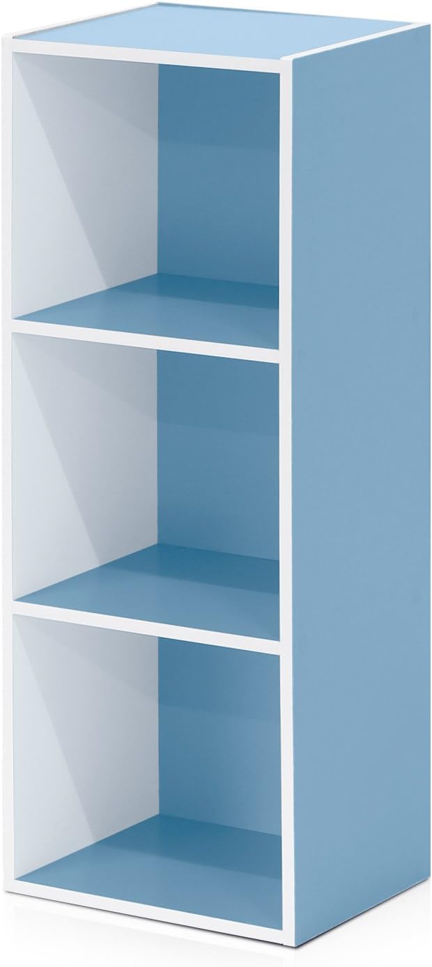 Furinno LUDER Book Shelf, 3-Cube Bookshelf, Bookcase with Open Shelves, 9.3 x 12 x 31.5, Easy Assembly, for Living Room, Bedr