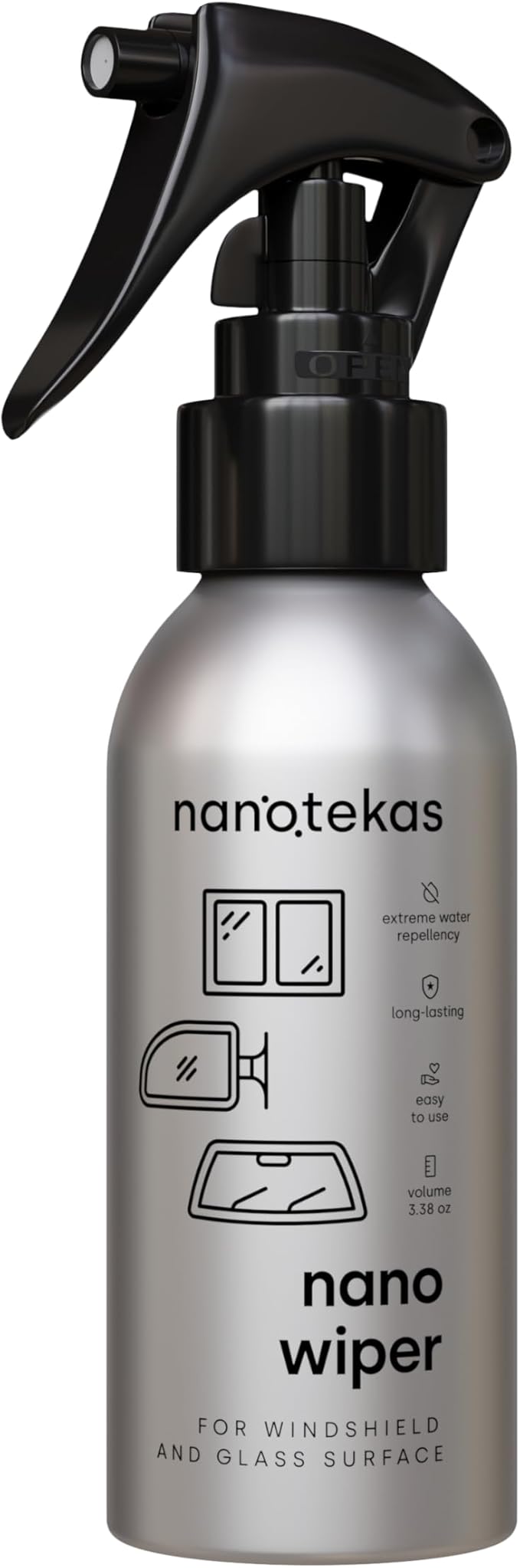 Ceramic Coating for Cars - Nano Wiper Auto Protection Spray Wax - 100 ml Windshield Water Repellent - Glass Guard Car Sealant