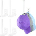 4 Pack Hat Racks for Baseball Caps, Clear Acrylic Hat Organizer Ball Hat Hook for Wall Baseball Cap Wall Mounted Hats Holder 