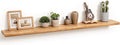 Fun Memories 55 Inch Wood Floating Shelves, Natural Elm Wood Floating Shelf for Wall, 8 Inch Deep Wall Shelves for Home Stora