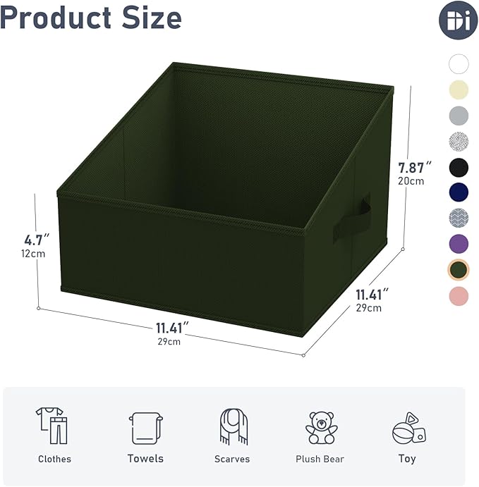 DIMJ Closet Storage Bins 6 Pack - Fabric Trapezoid Closet Organizer Bin, Foldable Storage Baskets for Shelves, Closet Shelf O