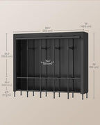 SONGMICS Wardrobe Closet, 83.5 Inch Large Capacity Portable Closet, Clothing Rack, 25 mm Dia,Thick Steel Tubes, Clothes Organ