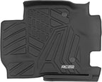 Rough Country Flex-Fit Front Floor Mats for Ford F-250/F-350 Super Duty (2017-2025) Crew Cab - Custom All-Weather Non-Slip TPE Liners w/Spill Saver Lip