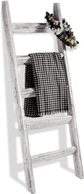 FUIN 5ft (58") Wood Blanket Ladder Living Room Decorative Wall Leaning Farmhouse Quilt Display Holder Wooden Towel Rack for B