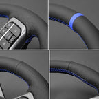 MEWANT Steering Wheel Covers for Ford F-150 2021-2023 / F-150 Lightning 2022-2023 Hand-Stitched F150 Steering Wheel Wrap