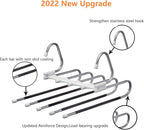Upgrade Azeroth Pants Hangers 4 Pack Space Saving S-Type Stainless Steel Clothes Pants Hangers,Anti-Slip Design,Clothes Close