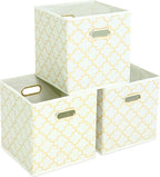 Fabric storage bins Cubes, Fabric Cube Organizer with Handle, Foldable Cube Bins for Cloth or Accessary Storage, 11x11x11, Se
