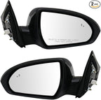 Side Mirror 2pcs Left & Right Paint to Match Power Heated Operate Exterior Door Rear View Blind Spot Detection Plastic 87620F