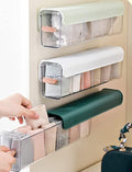 Socks Underwear Wall Mount Drawer Organizer, Switchable 6 Cell Drawer Acrylic Organizers Self-Adhesive Anti Dust Storage Boxe