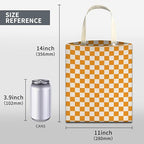 Car Trash Can, Cute Car Trash Bag, Hanging Car Organizer and Storage Bag, Trash Bin for Car Accessories, Vehicle, Travelling, Camping Cute Orange Checkerboard