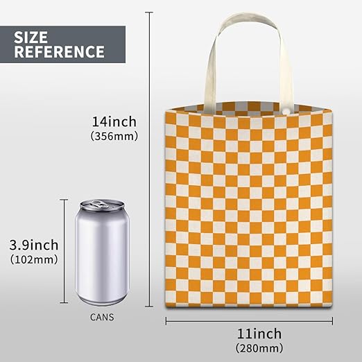 Car Trash Can, Cute Car Trash Bag, Hanging Car Organizer and Storage Bag, Trash Bin for Car Accessories, Vehicle, Travelling, Camping Cute Orange Checkerboard