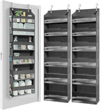 HOMELUX THEORY UPGRADED 6 Tiers Over The Door Organizer Hanging - 100D EXTRA THICK & 50lbs HUGE CAPACITY, 12 Side Mesh Pocket