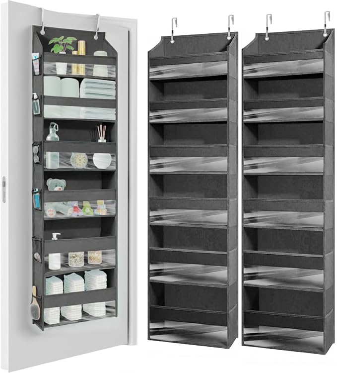 HOMELUX THEORY UPGRADED 6 Tiers Over The Door Organizer Hanging - 100D EXTRA THICK & 50lbs HUGE CAPACITY, 12 Side Mesh Pocket