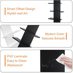 5 Tier Wall Shelf Unit-Black Floating Shelves for Home Decor, Modern Unique Asymmetric Design for Bedroom & Living Room Stora
