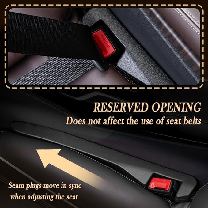 Car Seat Gap Filler 2 Pack - One Second Embedded Car Seat Crack Gap Filler for Holding Water Cup/Phone/Key - Car Inserts Between Seats